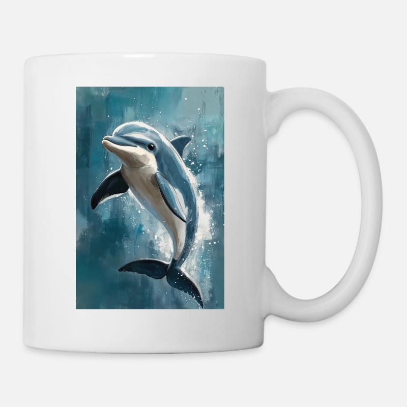 Illustration of a dolphin - Mug - white