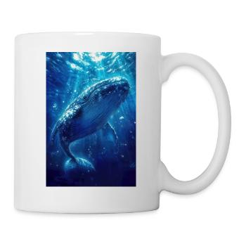 Illustration eines Wals - Tasse - Weiß - Rechts