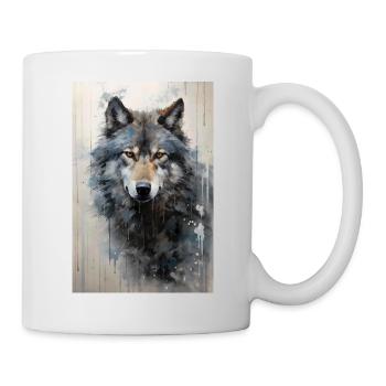 Illustration eines Wolfes - Tasse - Weiß - Rechts