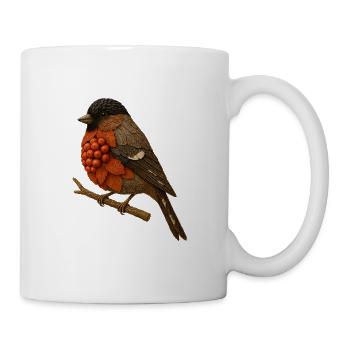 Gimpel Illustration im Naturdesign (Dompfaff) - Tasse - Weiß - Rechts