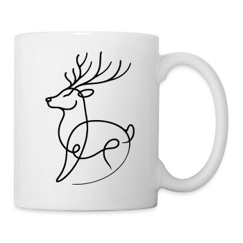 Hirsch – Modern line design - Mug - white - Right