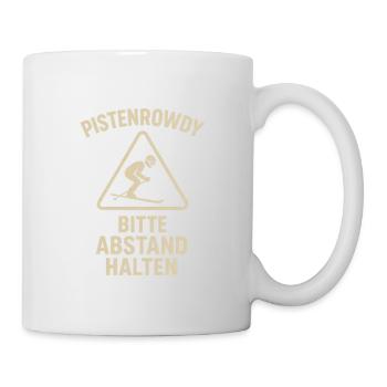 Pistenrowdy Keep your distance Skiing Piste funny - Mug - white - Right