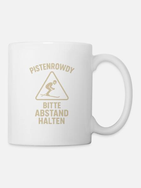 Pistenrowdy Abstand Halten Ski Fahren Piste Witzig - Tasse - Weiß