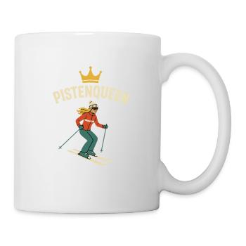 Pistenqueen Ski Fahren Frauen Urlaub Piste Retro - Tasse - Weiß - Rechts
