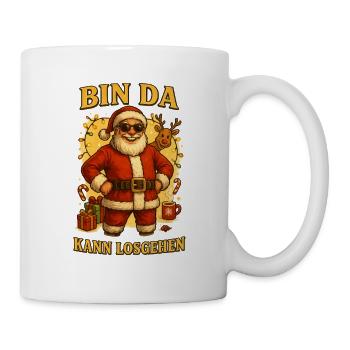 Bin Da Kann Losgehen – Weihnachtsmann - Tasse - Weiß - Rechts