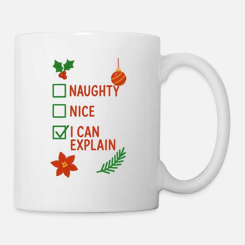 Christmas, naughty, I can explain that - Mug - white