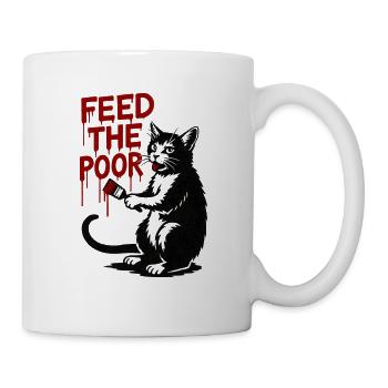 Katze mit roter Tropfschrift - Tasse - Weiß - Rechts