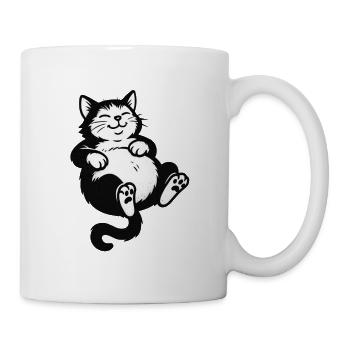 Faule Katze | Fauler Kater - Tasse - Weiß - Rechts