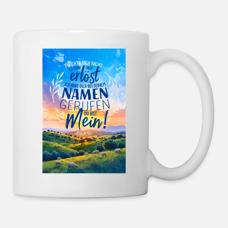 Appelé par ton nom - Lettrage de versets bibliques - Mug blanc - blanc