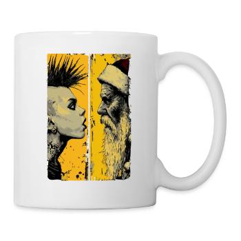 Punk trifft Weihnachtsmann  - Tasse - Weiß - Rechts