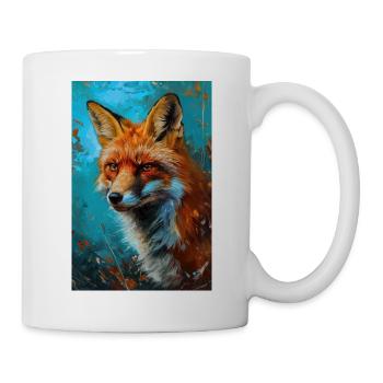 Illustration eines Fuchses - Tasse - Weiß - Rechts