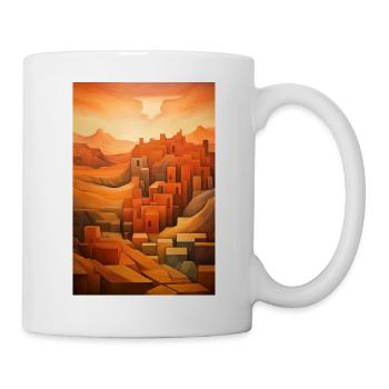 Illustration einer Wüstenlandschaft - Tasse - Weiß - Rechts