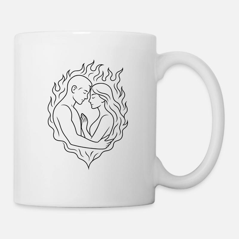 Flame Heart Lovers - Couple d’amour - Mug blanc - blanc