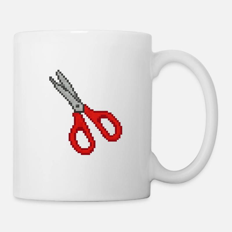 Ciseaux Rétro Rouge - Mug blanc - blanc