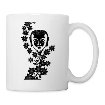 Bouddha avec couronne de fleurs -- Âme - Mug blanc - blanc - Droite