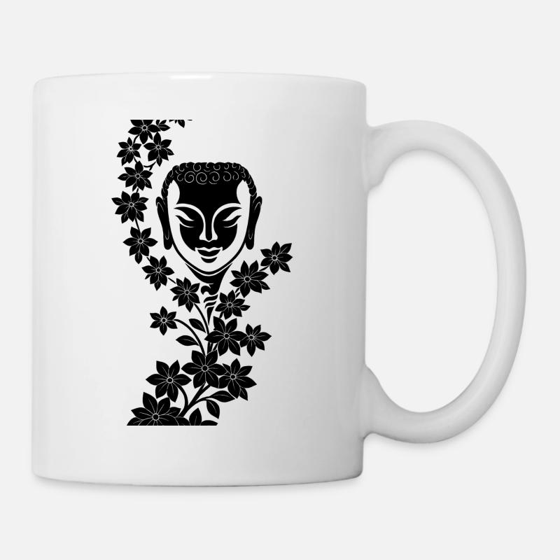Bouddha avec couronne de fleurs -- Âme - Mug blanc - blanc