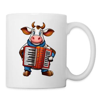 Vache avec accordéon - Mug blanc - blanc - Droite