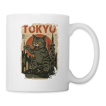 Vintage Japanese Cat Monster Art Japan Retro - Mug - white - Right
