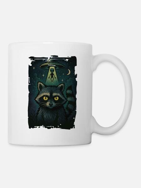 Lustiges Waschbär Geschenk Cosmic Trash Guardian  - Tasse - Weiß