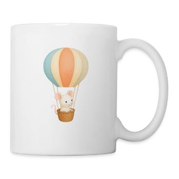 Souris pastel en montgolfière - Mug blanc - blanc - Droite