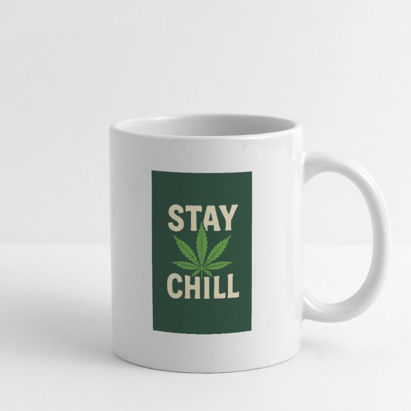 Stay Chill Feuille de Cannabis Mug blanc