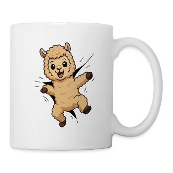 Cute Comic Alpaca – Kids & Animal Lovers - Mug - white - Right