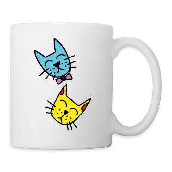 Cat Duo Pastel Colors - Mug - white - Right