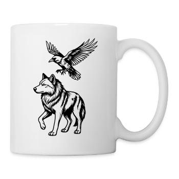 loup & corbeau - Mug blanc - blanc - Droite