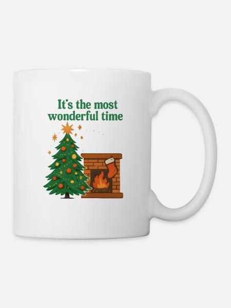 Weihnachtsbaum Christmas tree - wunderful time - Tasse - Weiß