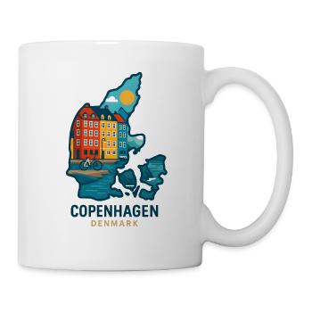 Copenhagen's colorful city views - Mug - white - Right