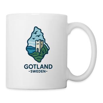 Gotland Visby Castle on the coast - Mug - white - Right