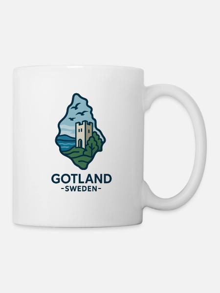 Gotland Visby Castle on the coast - Mug - white