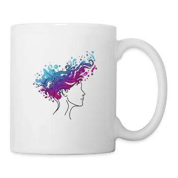 Cosmic Flow – Abstrakte Kopfkunst - Tasse - Weiß - Rechts