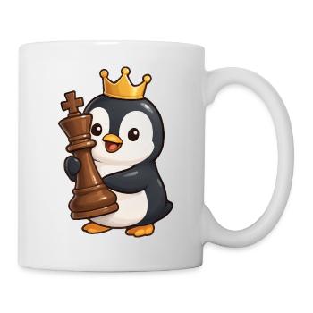 Süßer Pinguin Schachfigur König Königin Denksport - Tasse - Weiß - Rechts