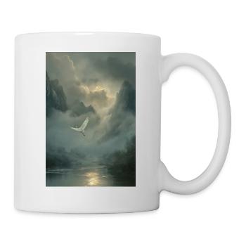 Vol brumeux au-dessus du Voile de la Montagne - Mug blanc - blanc - Droite