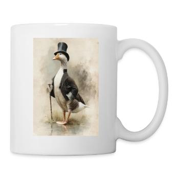 Gentleman Oie au chapeau haut de forme - Mug blanc - blanc - Droite