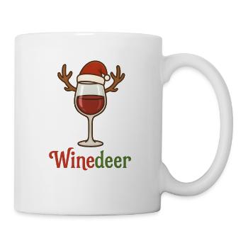 Vin de Noël Verre à vin Père Noël Pun Noël - Mug blanc - blanc - Droite