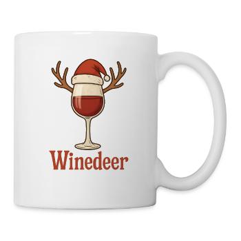Winedeer Renne Drôle de vin Dire Noël - Mug blanc - blanc - Droite