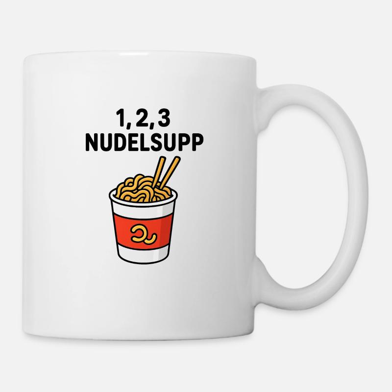 1-2-3_Nudelsupp - Tasse - Weiß