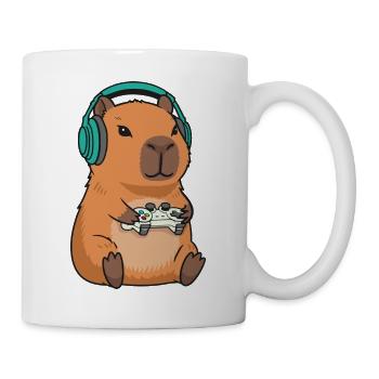 Capybara Gamer Videospiele Zocken Gaming Zocker - Tasse - Weiß - Rechts