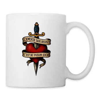 Vintage Liebe Gift Dolch Herz - Tasse - Weiß - Rechts