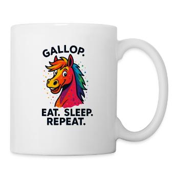 Farbe Party Galopp Pferd - Tasse - Weiß - Rechts