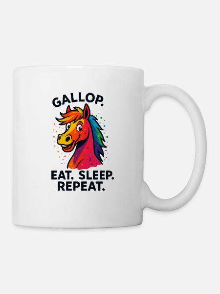 Farbe Party Galopp Pferd - Tasse - Weiß