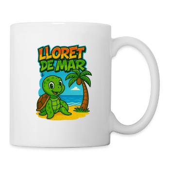 Lloret de Mar turtle cartoon beach - Mug - white - Right