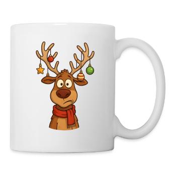 Hirsch Rudolph Frohe Weihnachten süß - Tasse - Weiß - Rechts
