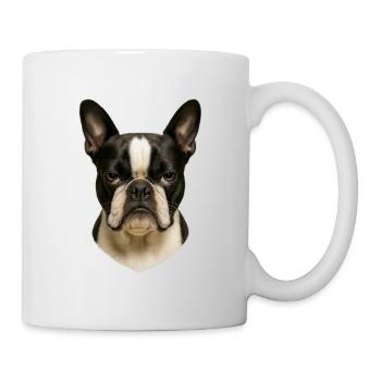 Französische Bulldogge Porträt | Bostonterrier - Tasse - Weiß - Rechts