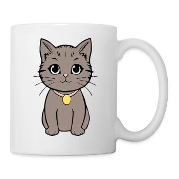 Katze Kätzchen Katzenshirt Geschenk - Tasse - Weiß - Rechts