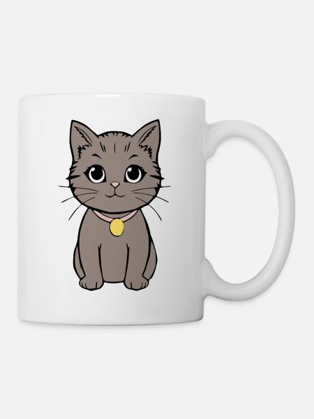 Katze Kätzchen Katzenshirt Geschenk - Tasse - Weiß