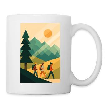 Minimalistisches Bergabenteuer - Tasse - Weiß - Rechts