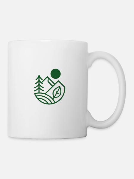 Green Horizon Lineare Natur - Tasse - Weiß